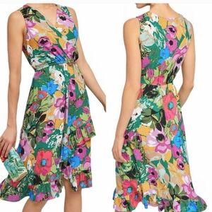Anthropologie Plenty by Tracy Reese 'Daphne' Floral Faux Wrap Dress Womens Large